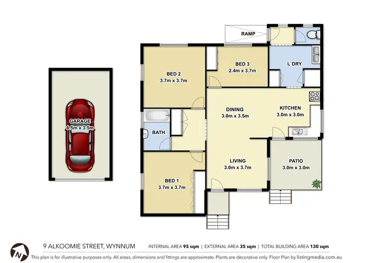 Floorplan of Homely house listing, 9 Alkoomie Street, Wynnum QLD 4178