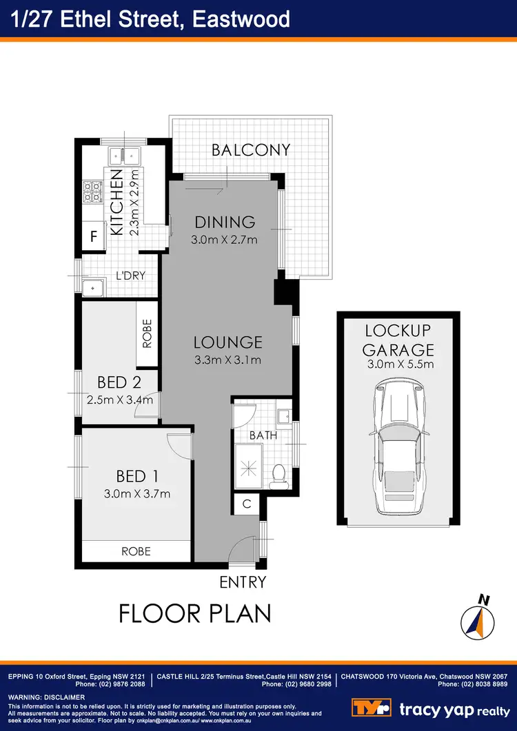 Floorplan of Homely unit listing, 1/27 Ethel Street, Eastwood NSW 2122