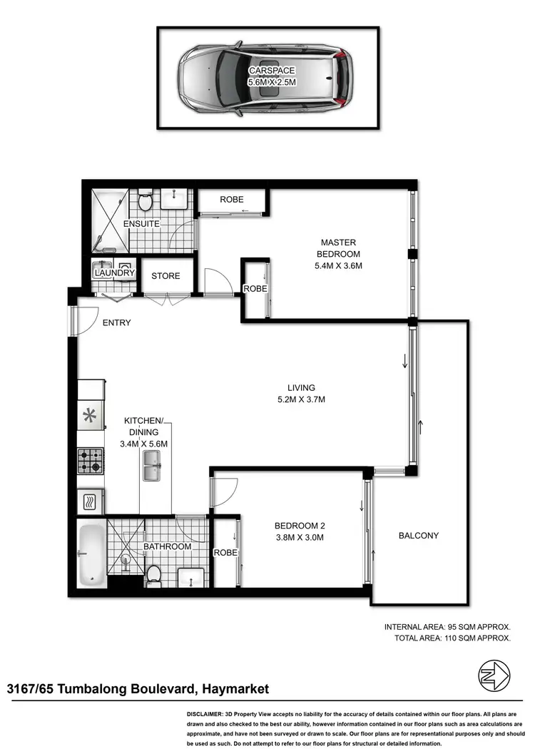 Floorplan of Homely apartment listing, 3167/65 Tumbalong Boulevard, Haymarket NSW 2000