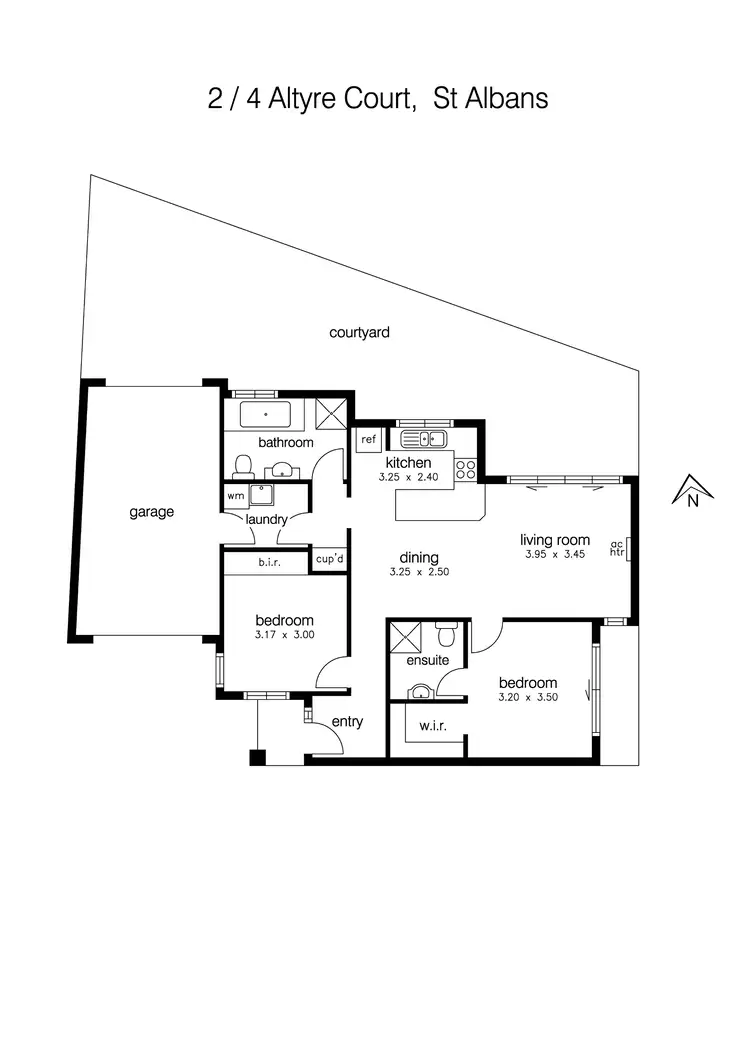Floorplan of Homely unit listing, 2/4 Altyre Court, St Albans VIC 3021