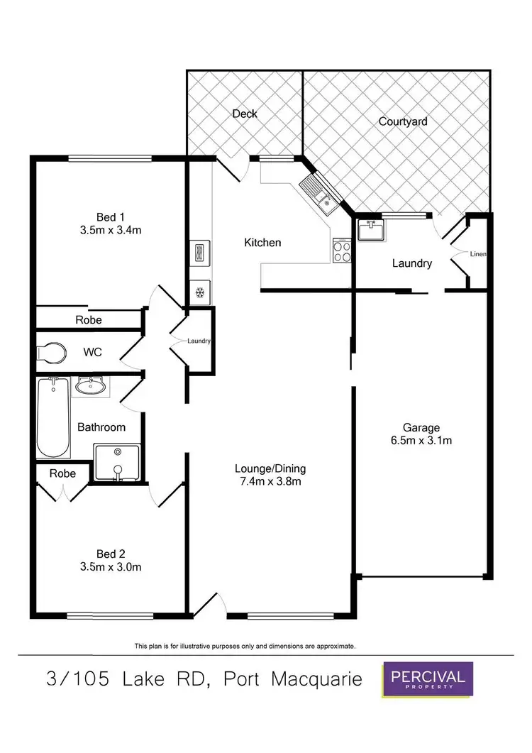 Floorplan of Homely villa listing, 3/105 Lake Road, Port Macquarie NSW 2444