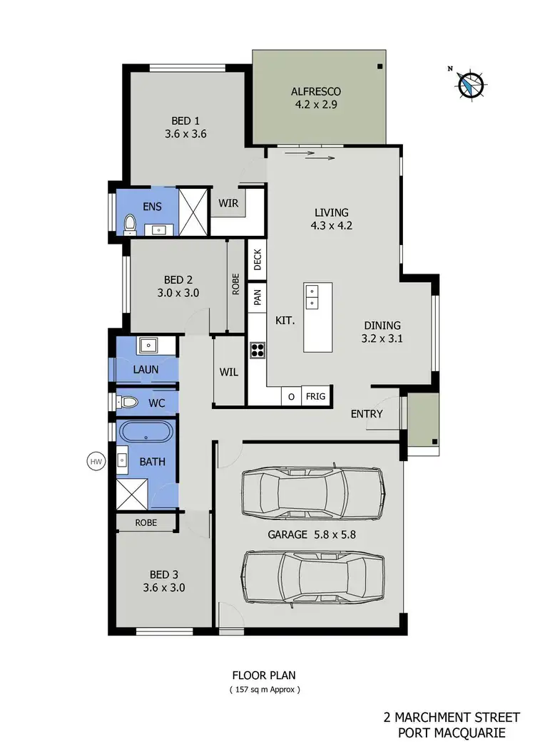 Floorplan of Homely villa listing, 2 Marchment Street, Thrumster NSW 2444
