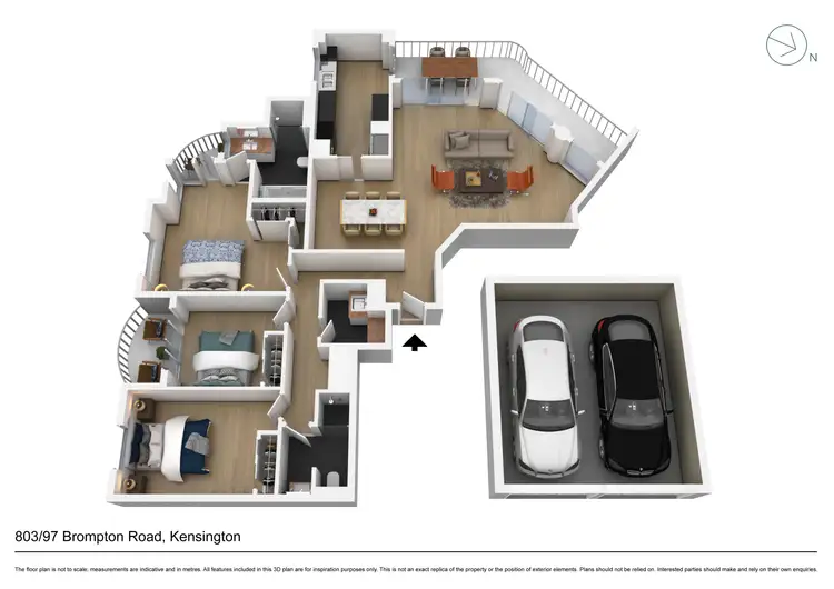 Floorplan of Homely apartment listing, 803/97 Brompton Road, Kensington NSW 2033
