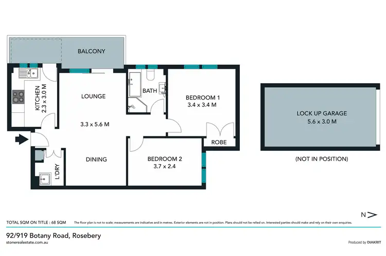 Floorplan of Homely apartment listing, 92/6 Middlemiss Street, Rosebery NSW 2018