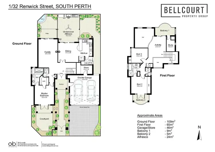 Floorplan of Homely townhouse listing, 1/32 Renwick Street, South Perth WA 6151