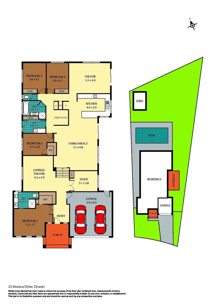 Floorplan of Homely house listing, 23 Monica Drive, Drouin VIC 3818