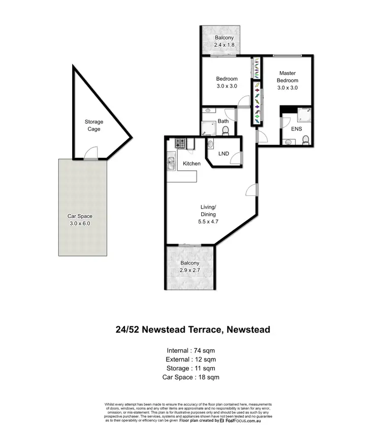 Floorplan of Homely apartment listing, 24/52-62 Newstead Terrace, Newstead QLD 4006