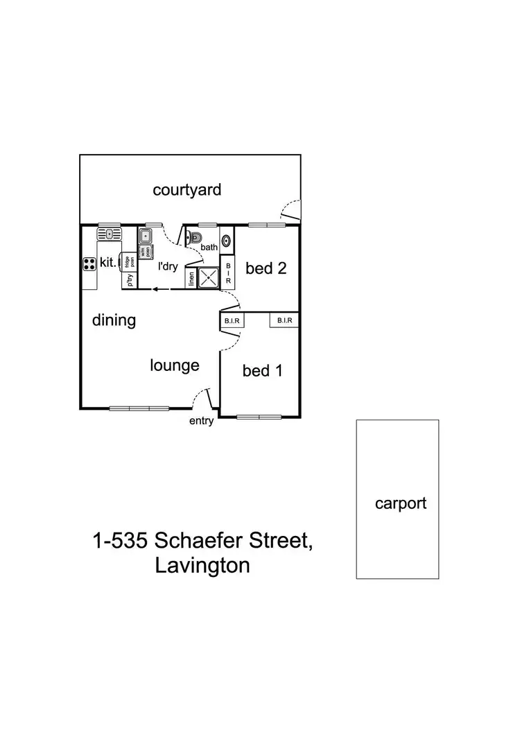 Floorplan of Homely unit listing, 1/535 Schaefer Street, Lavington NSW 2641