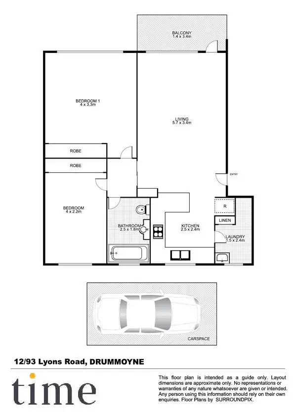 Floorplan of Homely apartment listing, 12/93 Lyons Road, Drummoyne NSW 2047