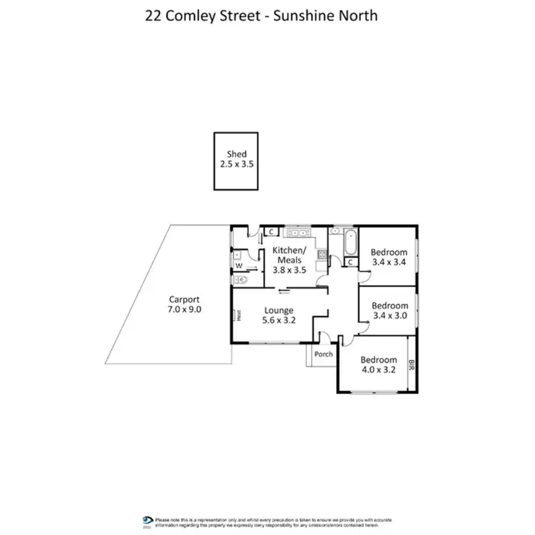 Floorplan of Homely house listing, 22 Comley Street, Sunshine North VIC 3020
