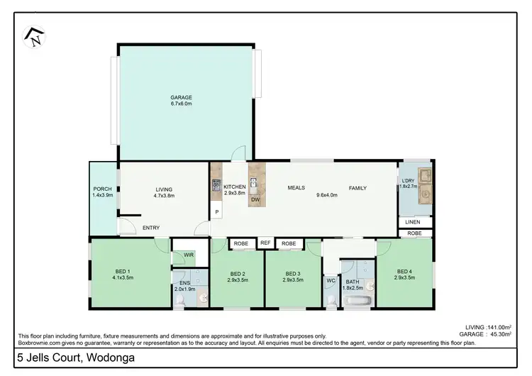Floorplan of Homely house listing, 5 Jells Court, Wodonga VIC 3690