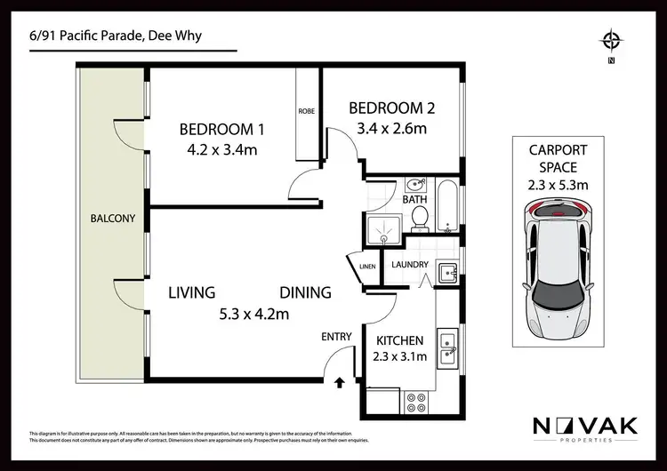 Floorplan of Homely unit listing, 6/91 Pacific Parade, Dee Why NSW 2099