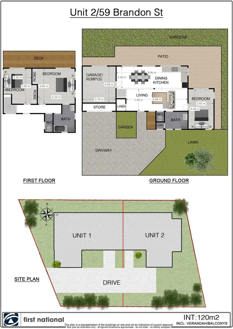 Floorplan of Homely unit listing, 2/59 Brandon Street, Suffolk Park NSW 2481