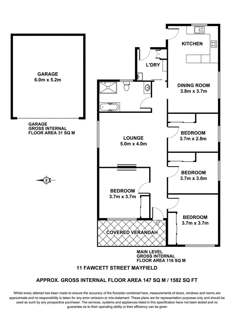 Floorplan of Homely house listing, 11 Fawcett Street, Mayfield NSW 2304