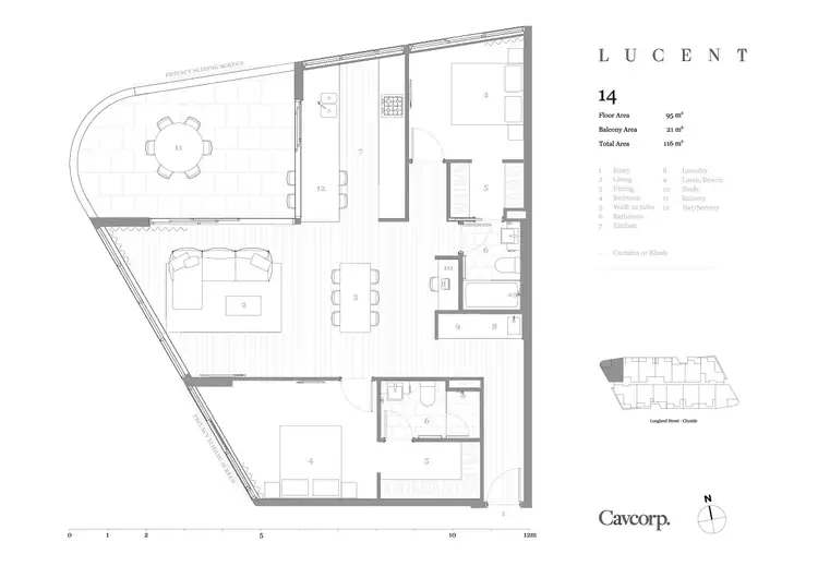 Floorplan of Homely apartment listing, 414/18 Longland Street, Newstead QLD 4006