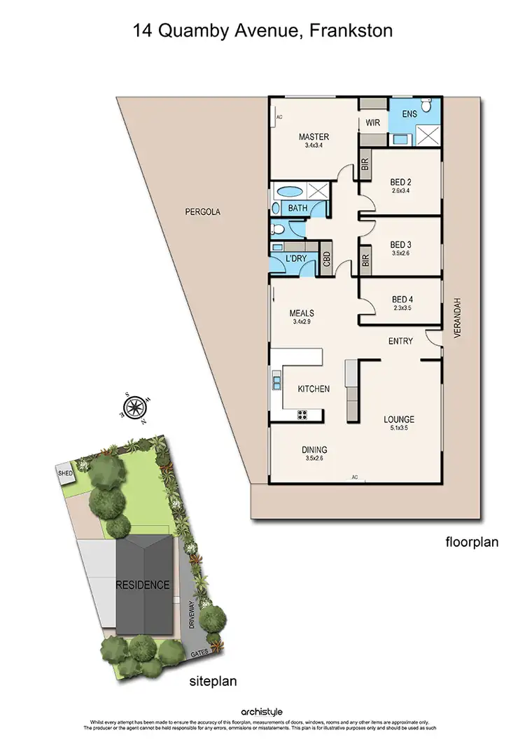 Floorplan of Homely house listing, 14 Quamby Avenue, Frankston VIC 3199