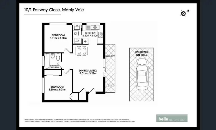 Floorplan of Homely apartment listing, 10/1 Fairway Close, Manly Vale NSW 2093