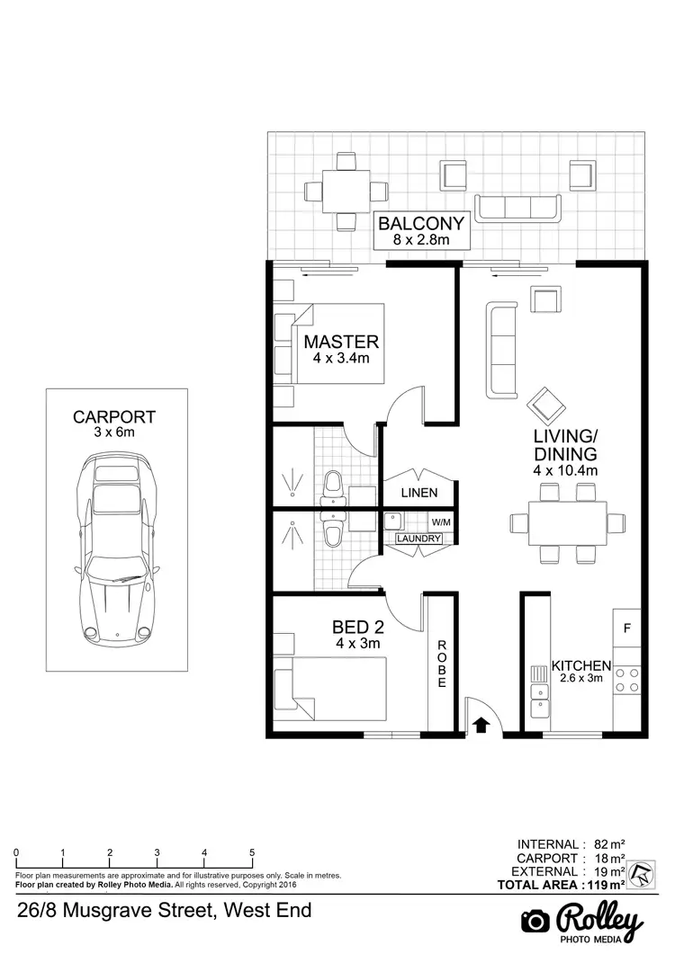 Floorplan of Homely apartment listing, 236/8 Musgrave Street, West End QLD 4101