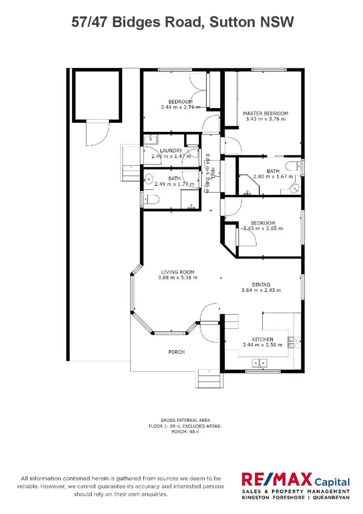 Floorplan of Homely villa listing, 57/47 Bidges Road, Sutton NSW 2620