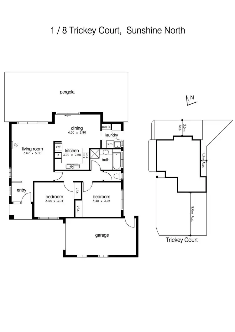 Floorplan of Homely unit listing, 1/8 Trickey Court, Sunshine North VIC 3020