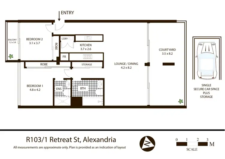 Floorplan of Homely apartment listing, R103/1 Retreat Street, Alexandria NSW 2015