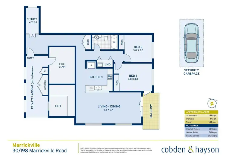 Floorplan of Homely unit listing, 30/198 Marrickville Road, Marrickville NSW 2204