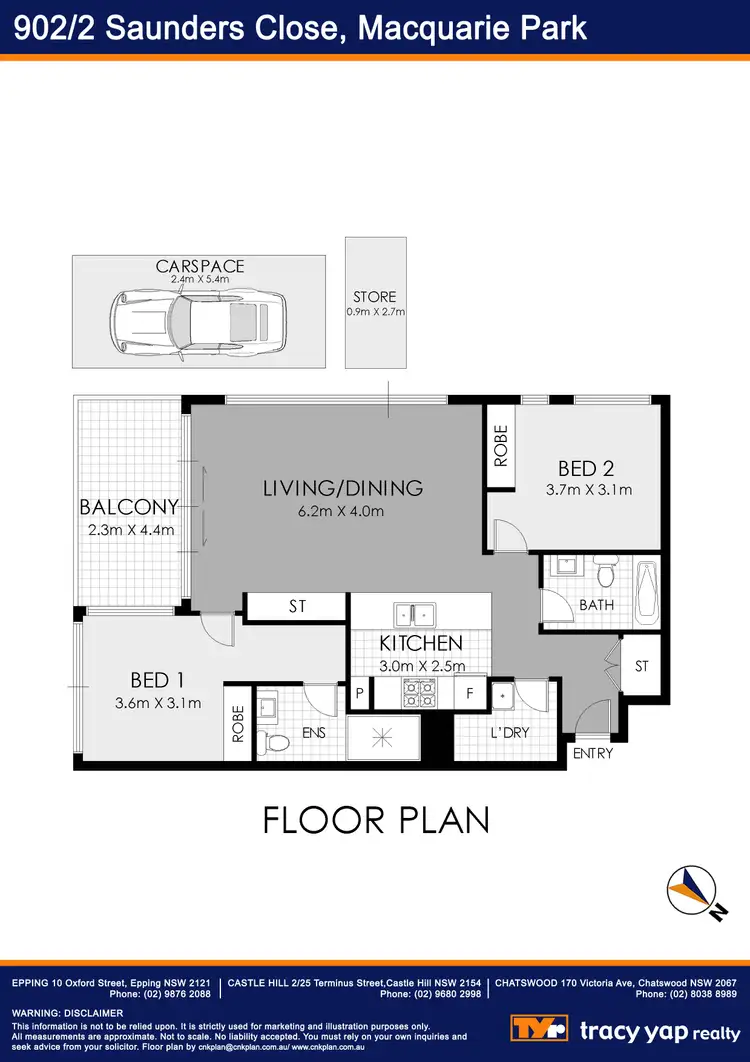 Floorplan of Homely apartment listing, 902/2 Saunders Close, Macquarie Park NSW 2113