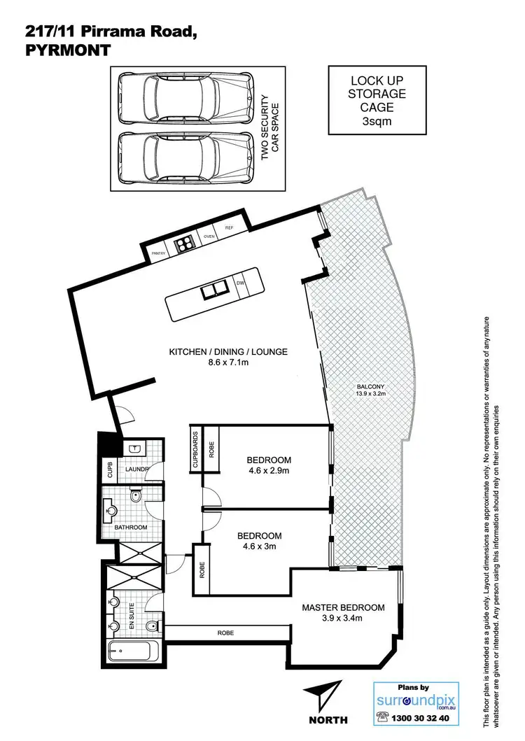 Floorplan of Homely apartment listing, 217/11 Pirrama Road, Pyrmont NSW 2009