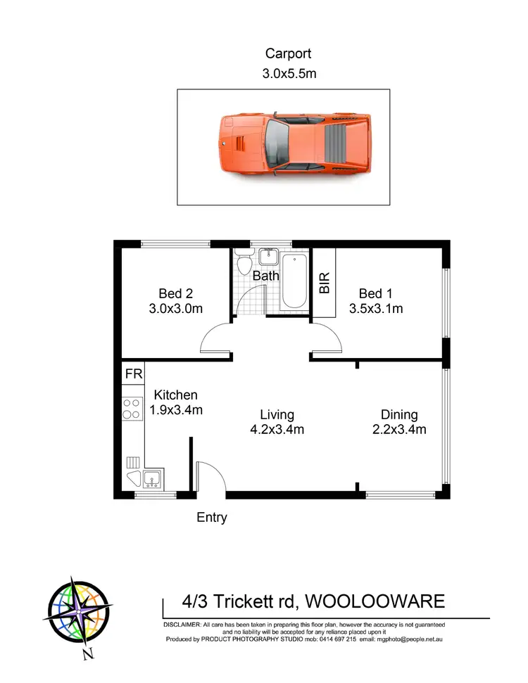 Floorplan of Homely apartment listing, 4/3 Trickett Road, Woolooware NSW 2230