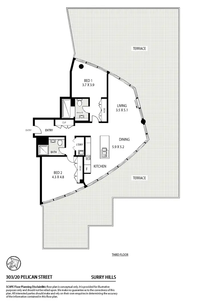 Floorplan of Homely apartment listing, 303/20 Pelican Street, Surry Hills NSW 2010