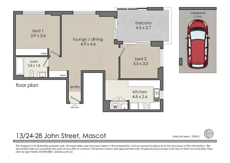 Floorplan of Homely apartment listing, 38/24-28 John Street, Mascot NSW 2020