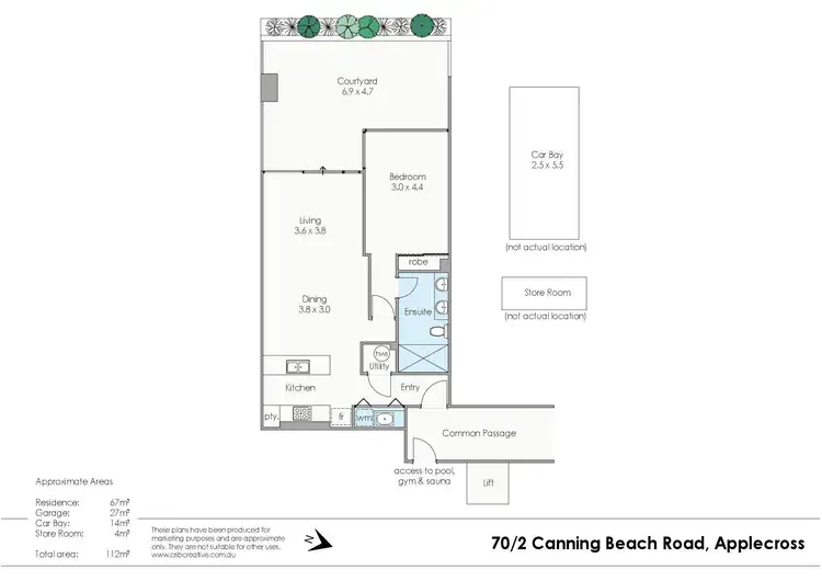 Floorplan of Homely apartment listing, Level G/W3/70-72 Canning Beach Road, Applecross WA 6153