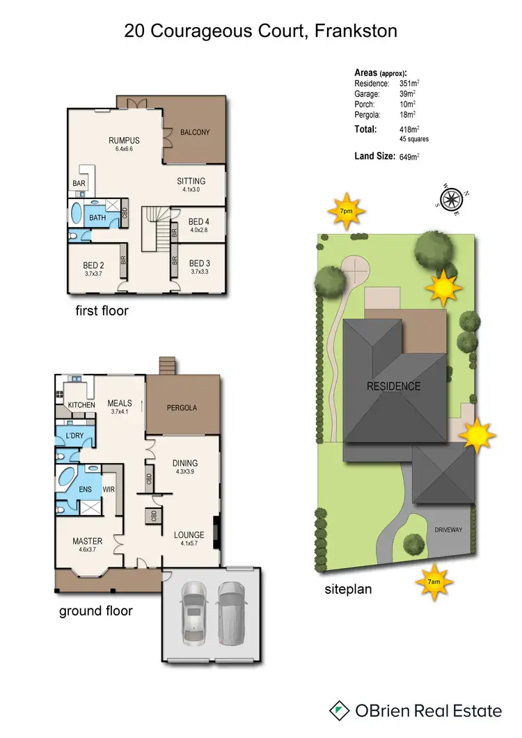 Floorplan of Homely house listing, 20 Courageous Court, Frankston VIC 3199