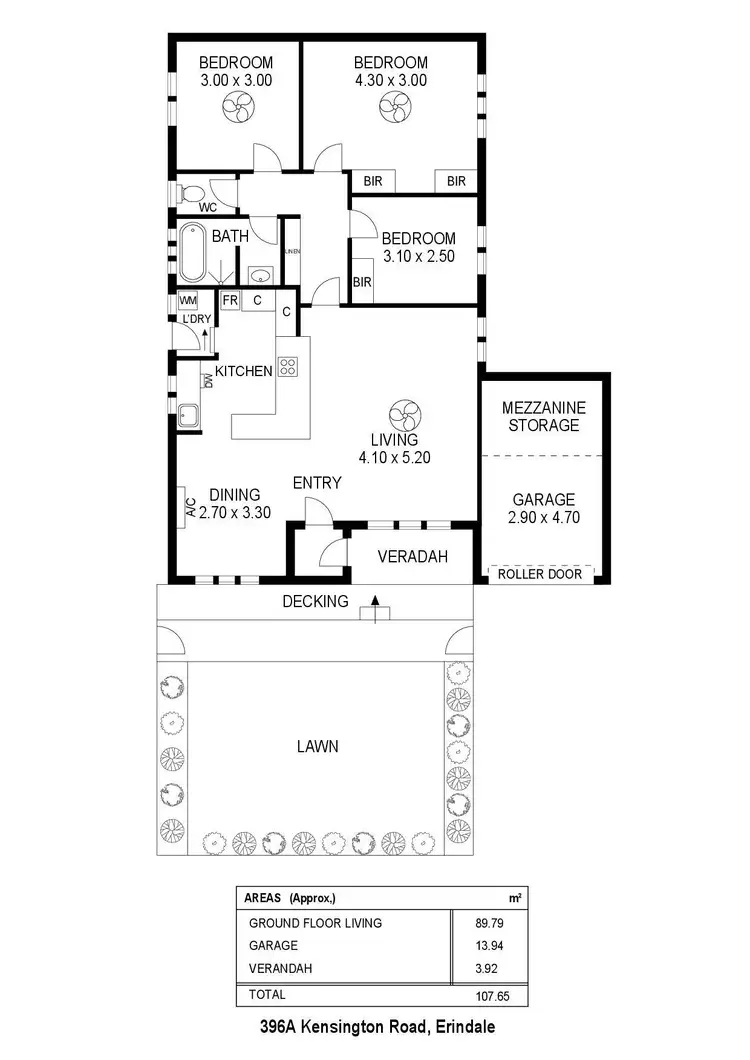 Floorplan of Homely unit listing, 396A Kensington Road, Erindale SA 5066