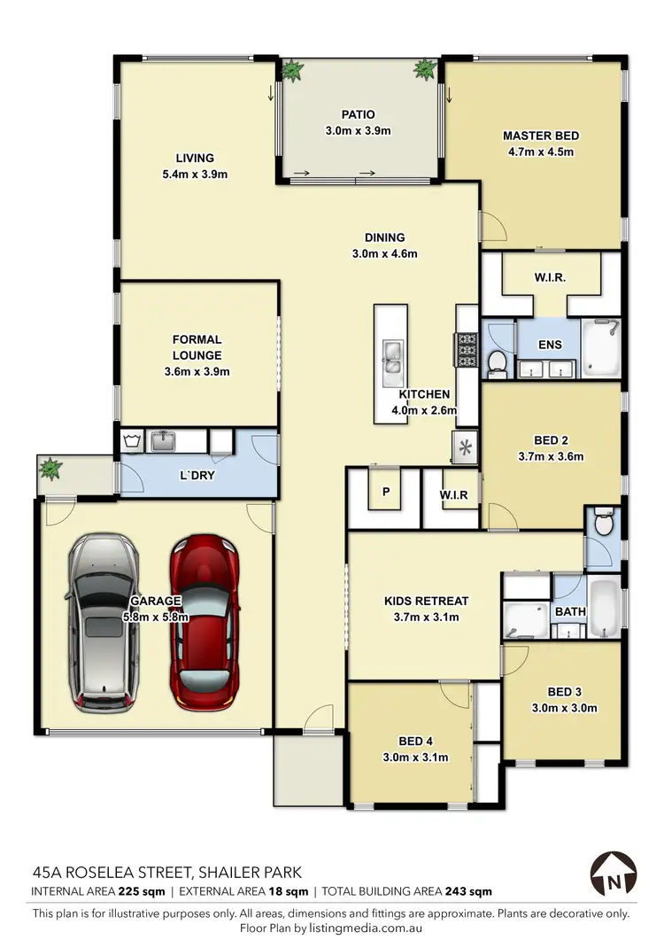 Floorplan of Homely semi-detached listing, 29 Hailar Street, Shailer Park QLD 4128