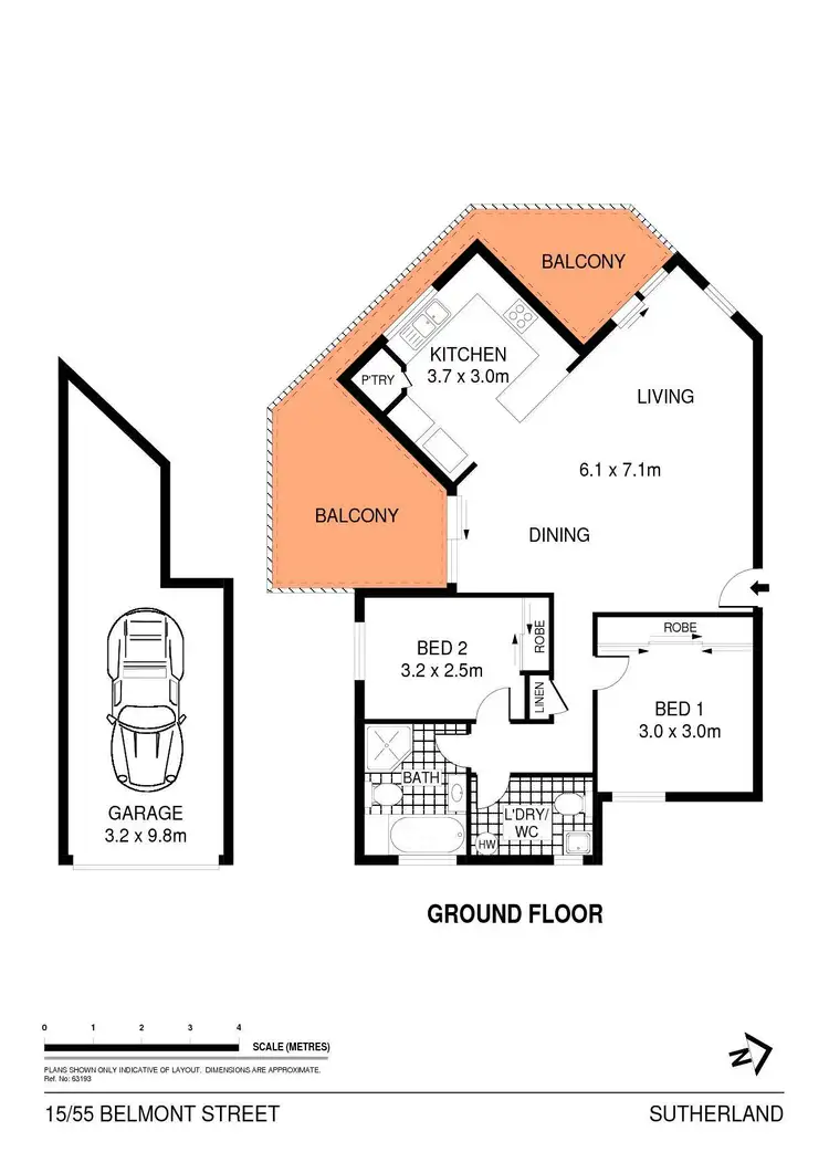 Floorplan of Homely apartment listing, 15/55 Belmont Street, Sutherland NSW 2232