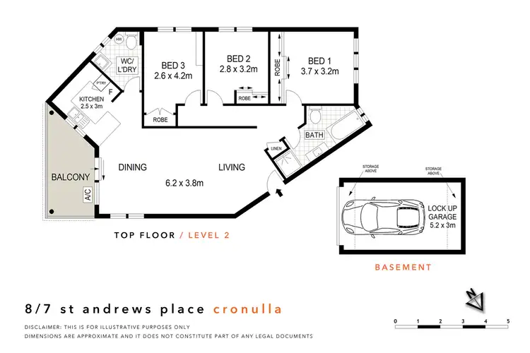 Floorplan of Homely unit listing, 8/7 St Andrews Place, Cronulla NSW 2230