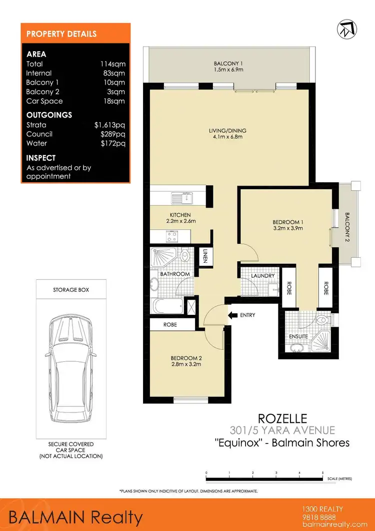 Floorplan of Homely apartment listing, 301/5 Yara Avenue, Rozelle NSW 2039