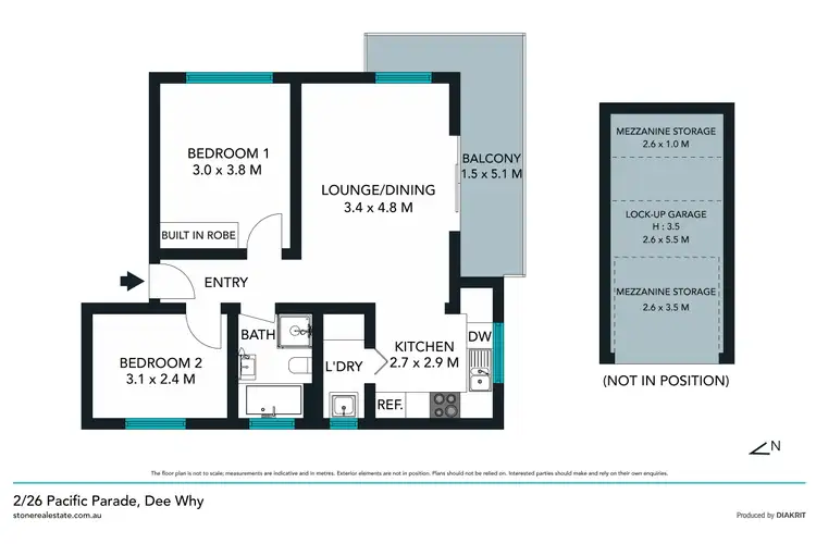 Floorplan of Homely unit listing, 2/26 Pacific Parade, Dee Why NSW 2099