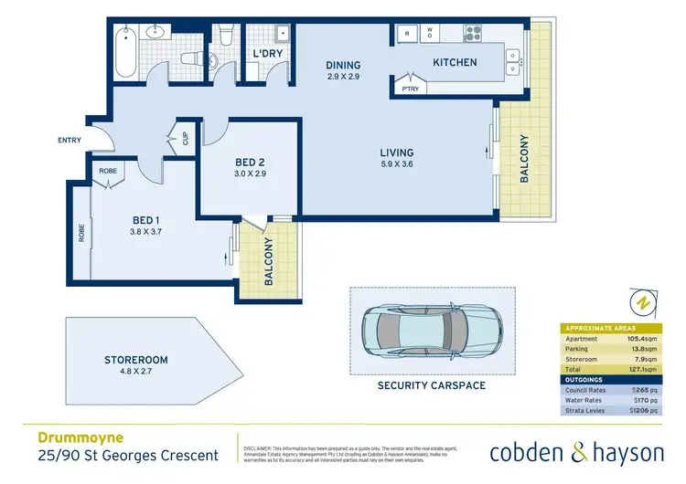 Floorplan of Homely apartment listing, 25/90 St Georges Crescent, Drummoyne NSW 2047