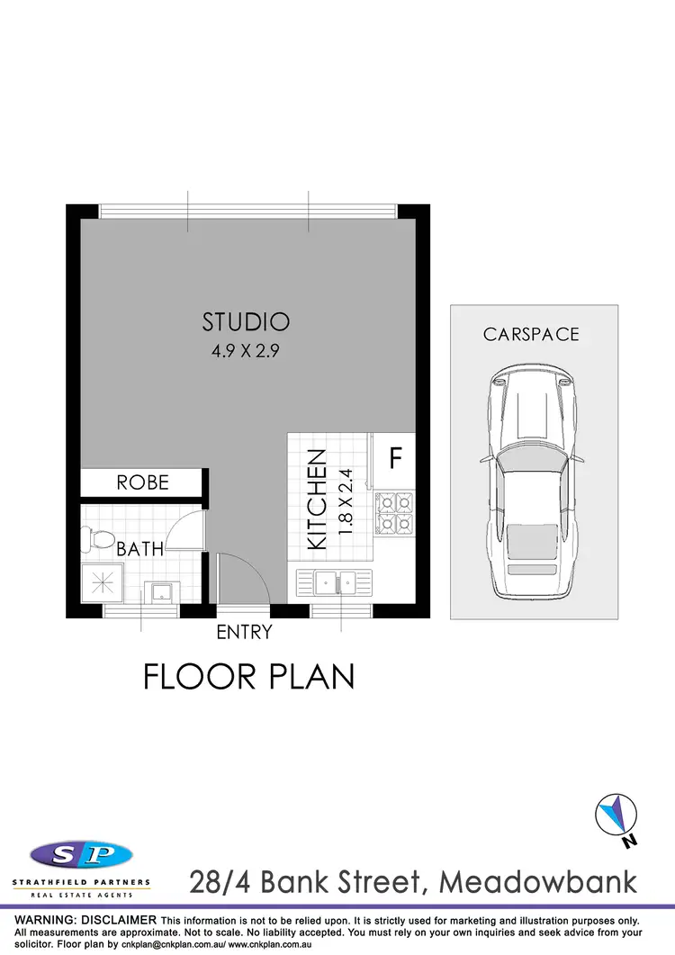 Floorplan of Homely studio listing, 28/4 Bank Street, Meadowbank NSW 2114
