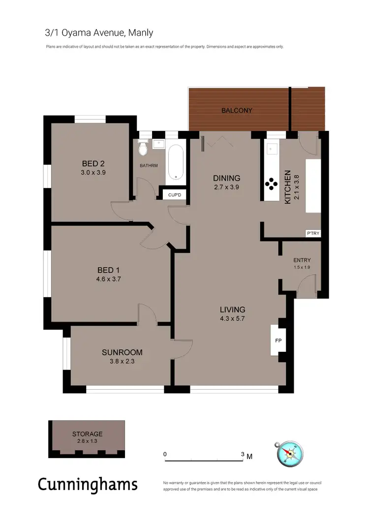 Floorplan of Homely unit listing, 3/1 Oyama Avenue, Manly NSW 2095
