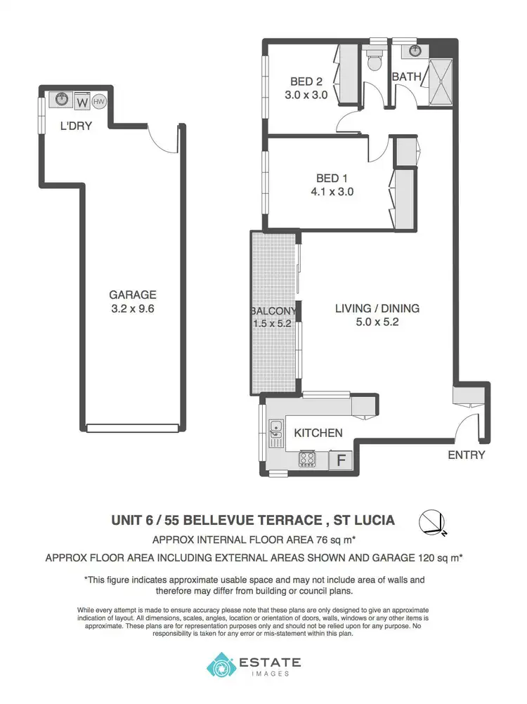 Floorplan of Homely unit listing, 6/55 Bellevue Terrace, St Lucia QLD 4067