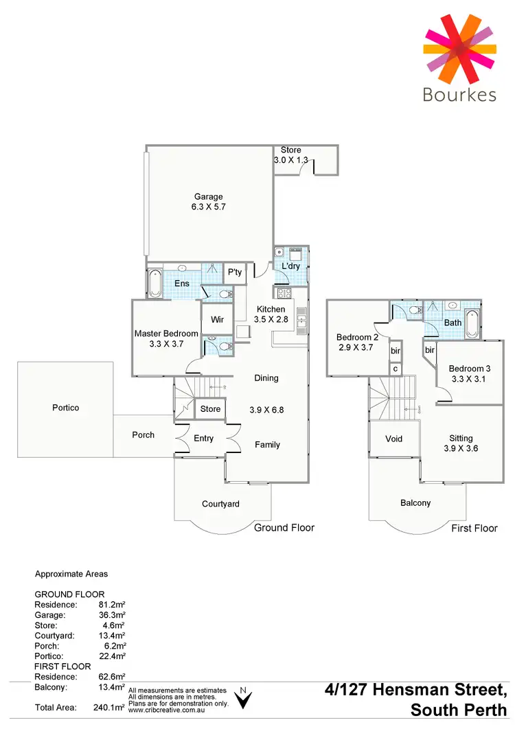 Floorplan of Homely townhouse listing, 4/127 Hensman Street, South Perth WA 6151