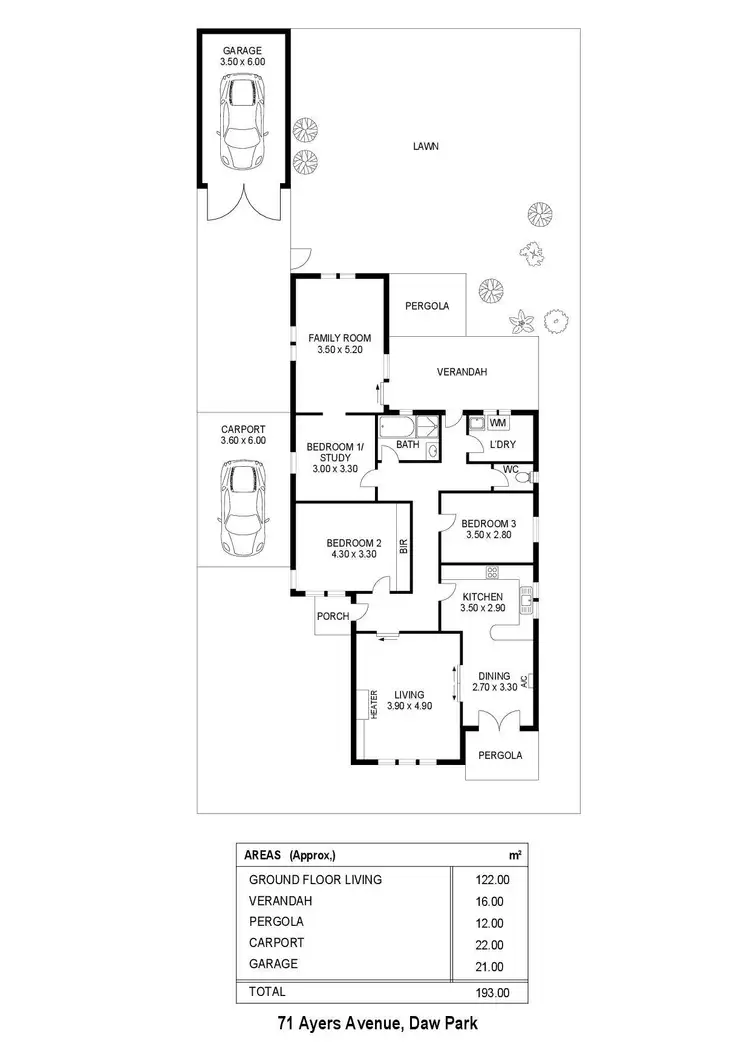 Floorplan of Homely house listing, 71 Ayers Avenue, Daw Park SA 5041