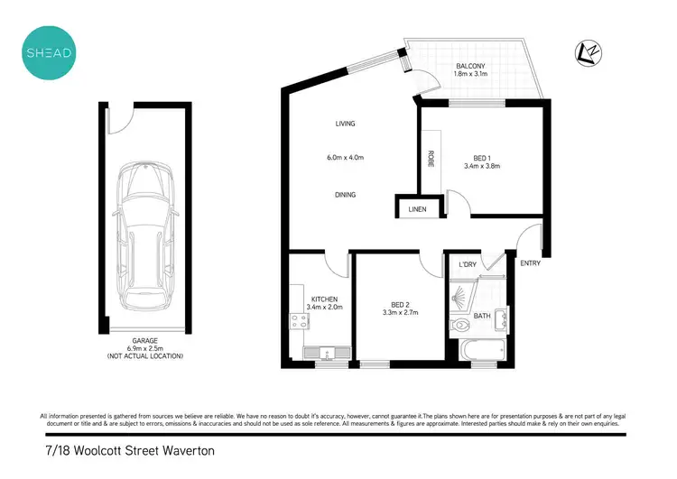 Floorplan of Homely apartment listing, 7/18 Woolcott Street, Waverton NSW 2060