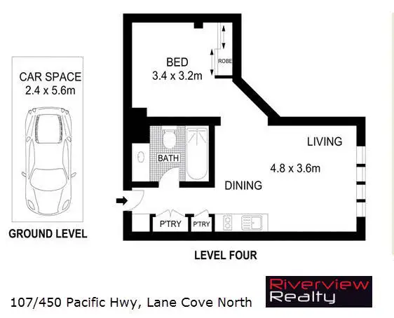 Floorplan of Homely unit listing, 107/450 Pacific Highway, Lane Cove North NSW 2066