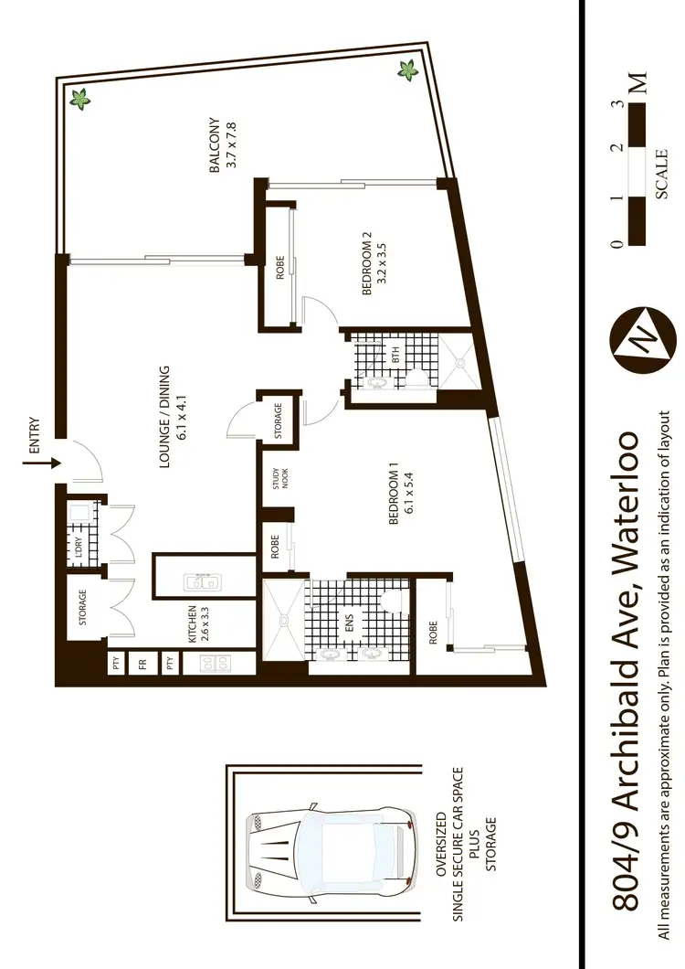 Floorplan of Homely apartment listing, 804/9 Archibald Avenue, Waterloo NSW 2017