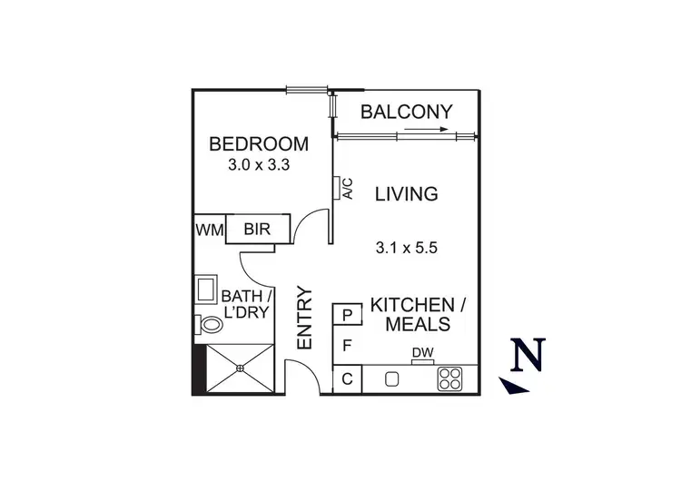 Floorplan of Homely apartment listing, 411/1B Colombo Street, Mitcham VIC 3132