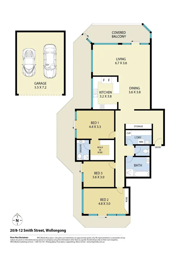 Floorplan of Homely apartment listing, 20/8-12 Smith Street, Wollongong NSW 2500